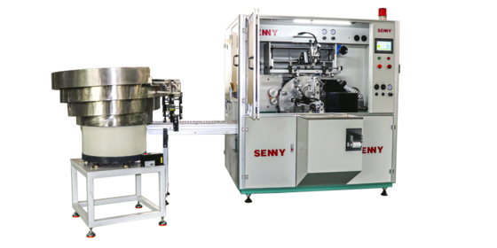 8-stanowiskowa, 1-kolorowa, w pełni automatyczna sitodrukarka do strzykawek/kredek do brwi