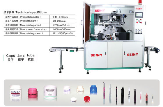 Jednokolorowa 5000 sztuk / godzinę W pełni automatyczna maszyna do sitodruku 250x150mm