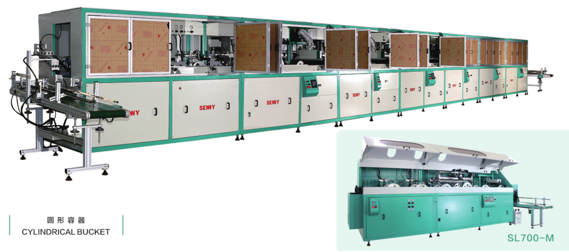 1-8 Kolorowa 18 szt./min 7-25L Maszyna do druku UV na plastikowych okrągłych wiadrach